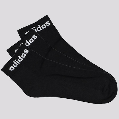 Kit Meia Cano Médio adidas Logo Linear Ankle - 3 Pares - Adulto - Foto 1