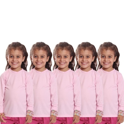 Kit Camisetas Manga Longa Dellas Fit Térmica - 5 Unidades - Infantil - Foto 1