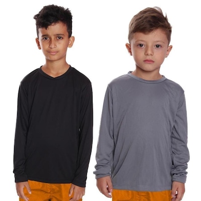 Kit Camisetas Manga Longa Dellas Fit Térmica - 2 Unidades - Infantil - Foto 1