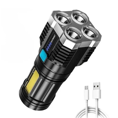 Lanterna Led DK 4 Núcleos Alto Brilho Longo Alcance Ultra Iluminação UBS - Foto 1