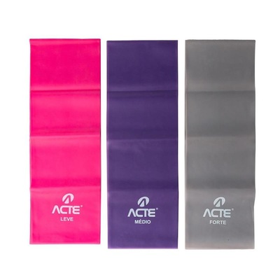 Kit Faixas Acte Sports Látex T13-R - 3 Intensidades - Foto 2