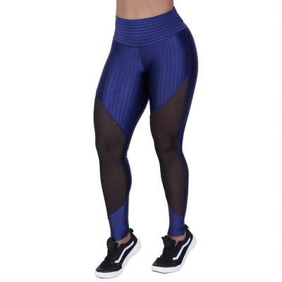Calça Legging Orbis Fitness Cirrê 3D Recortes Tela Cós Alto - Feminina - Foto 3