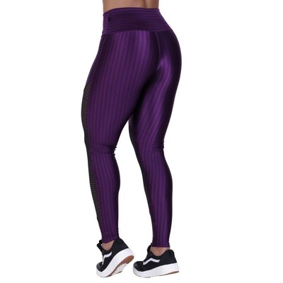 Calça Legging Orbis Fitness Cirrê 3D Recortes Tela Cós Alto - Feminina - Foto 2