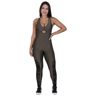 Macacão Fitness Longo com Bojo Orbis Tiras Nas Costas - Feminino - Foto 2