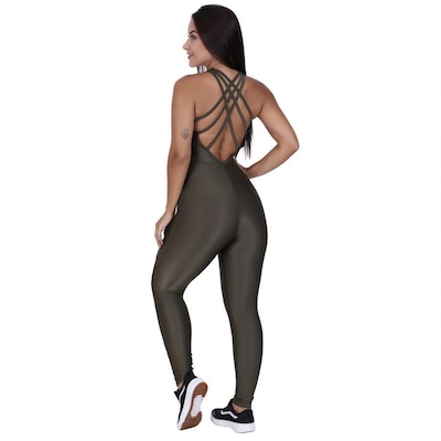 Macacão Fitness Longo com Bojo Orbis Tiras Nas Costas - Feminino - Foto 3