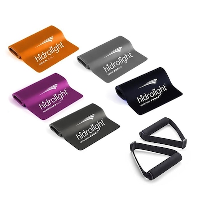 Kit Faixas Elástica Exercícios Pilates Hidrolight Tpe Fl71 - 5 Unidades - Foto 1