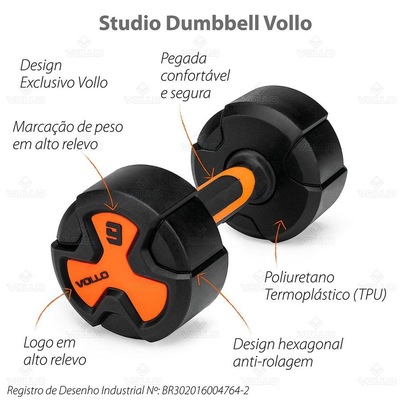 Halter Studio Vollo Academia Musculação - 4kg - Foto 4