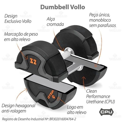 Halter Dumbbell Vollo - 2Kg - Foto 4
