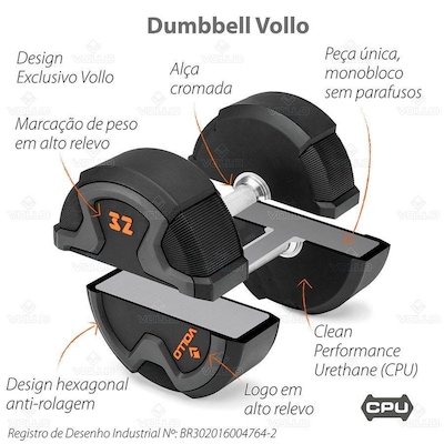 Halter Dumbbell Vollo - 6Kg - Foto 4