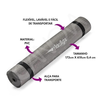 Tapete para Exercícios Hidrolight - Academia - Yoga e Pilates - Foto 5