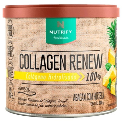 Colágeno Verisol Collagen Renew 100% Hidrolisado Nutrify - Abacaxi com Hortela - 300g - Foto 1