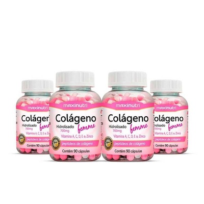 Kit de Colágeno Femme Vitaminas + Zinco Maxinutri - 90 Cápsulas - 4 Unds - Foto 4