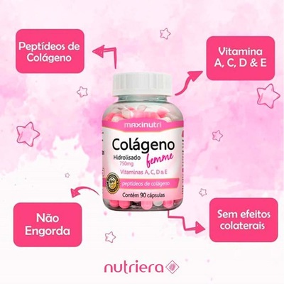 Kit de Colágeno Femme Vitaminas + Zinco Maxinutri - 90 Cápsulas - 4 Unds - Foto 5