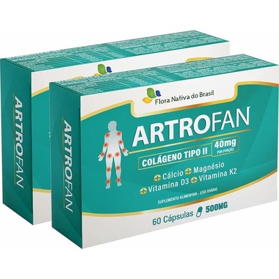 Kit Colágeno Tipo 2 Flora Nativa Artrofan 500mg - 30 cápsulas - 2 unidades - Foto 1