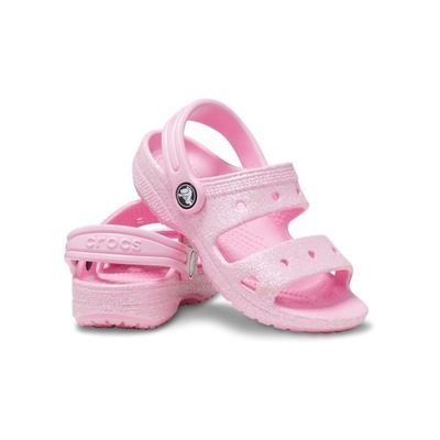 Sandália Crocs Classic Glitter Sandal - Infantil - Foto 3