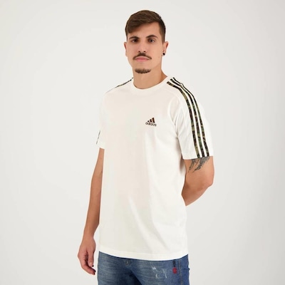 Camiseta adidas 3 Listras Militar - Masculina - Foto 2