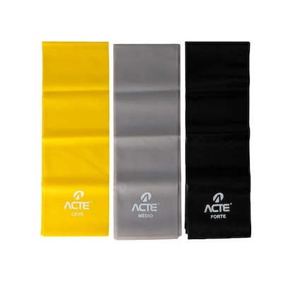 Kit Faixas Band Acte Sports 3 Intensidades - Amarelo - Cinza - Preto - T13-A - Foto 4
