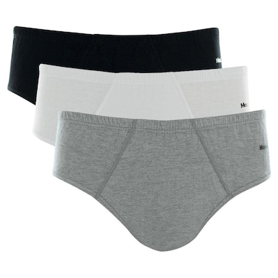 Kit Cuecas Slip Mash Elástico Algodão - 3 unidades - Adulto - Foto 1