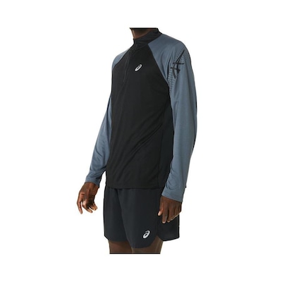 Camiseta de Manga Longa Asics Icon 1/2 Zip - Masculina - Foto 3