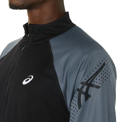 Camiseta de Manga Longa Asics Icon 1/2 Zip - Masculina - Foto 6