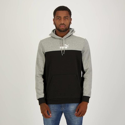Blusa de Moletom Puma Masculina com Capuz Essentials Block Fl - Foto 1