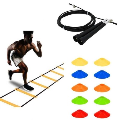 Kit Treino Futebol Funcional Corda Escada e Minicones Chapéu Pista e Campo - Foto 1