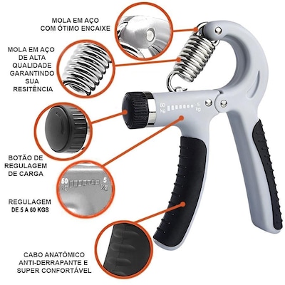 Hand Grip Gold Sports Power II com Regulagem de Tensão de 5 A 60 Kgs - Foto 2