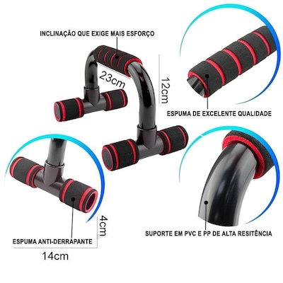 Apoio para Flexão Gold Sports Pro Ii - Par + Mesh Bag - Foto 2