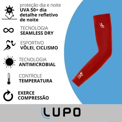 Manguito Lupo Proteção Solar Uv50+ Pomodoro - Adulto - Foto 6