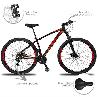 Bicicleta Aro 29 Ksw XLT Alumínio - Freio a Disco - Câmbio Importado - 21 Marchas - Foto 2