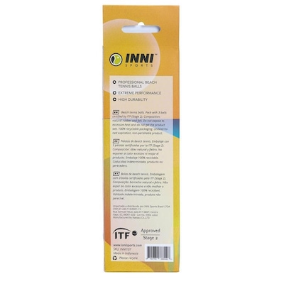 Kit Bolas de Beach Tennis Inni Beach Pro com 3 Tubos - Foto 3