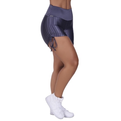 Shorts Orbis Fitness Poliamida Cirrê 3D Amarrar Lateral - Feminino - Foto 2