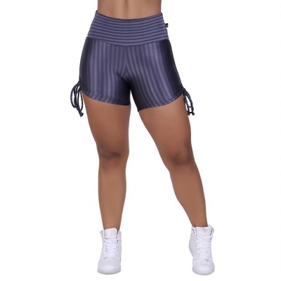 Shorts Orbis Fitness Poliamida Cirrê 3D Amarrar Lateral - Feminino - Foto 3