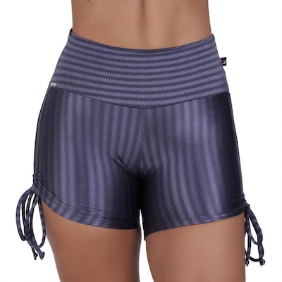 Shorts Orbis Fitness Poliamida Cirrê 3D Amarrar Lateral - Feminino - Foto 1