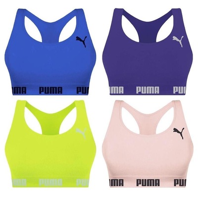 Kit Top Fitness Puma Nadador sem Costura - Feminino - 4 unidades - Foto 1