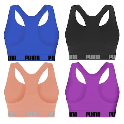 Kit Top Fitness Puma Nadador sem Costura - Feminino - 4 unidades - Foto 2