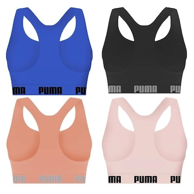 Kit Top Fitness Puma Nadador sem Costura - Feminino - 4 unidades - Foto 2