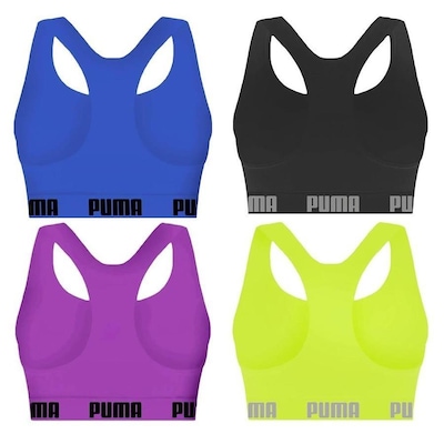 Kit Top Fitness Puma Nadador sem Costura - Feminino - 4 unidades - Foto 2