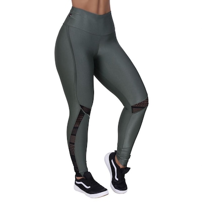 Calça Legging Orbis Fitness Wonder Detalhe Tela Cós Alto - Feminina - Foto 1