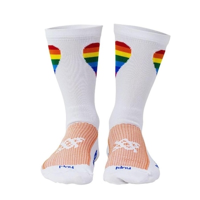 Meias Cano Médio HUPI Colorful Heart - Unissex - Foto 4