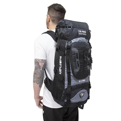 Mochila de Camping Clio Trilha Mochilão Resistente - 55 Litros - Foto 3