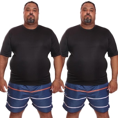 Kit de Camisas Térmica Dellas Fit Dry Fit Plus Size com Proteção Solar Uv - 2 Unidades - Masculina - Foto 1