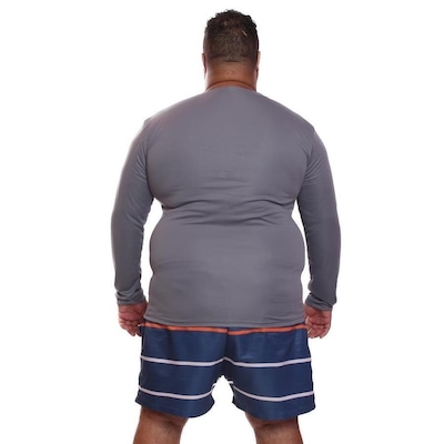 Camisa Térmica Dellas Fit Dry Fit Plus Size Manga Longa com Proteção Solar Uv - Masculina - Foto 2