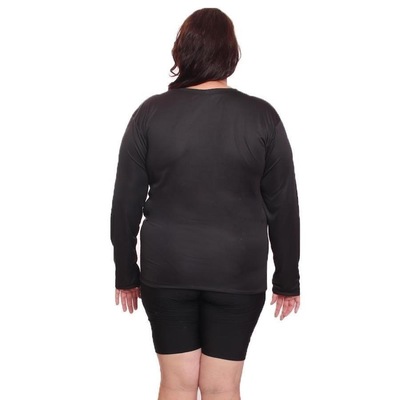 Kit de Camisas Térmica Dellas Fit Dry Fit Plus Size Manga Longa com Proteção Solar Uv - 2 Unidades - Feminina - Foto 1