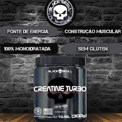 Creatina Monohidratada Black Skull Turbo - 300g - Foto 3