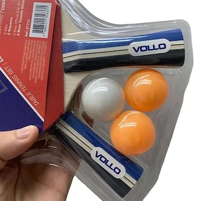 Kit de Tênis de Mesa Vollo com 2 Raquetes e 3 Bolas Leisure - Foto 2