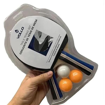 Kit de Tênis de Mesa Vollo com 2 Raquetes e 3 Bolas Leisure - Foto 3