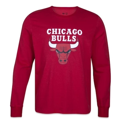 Camiseta New Era Manga Longa Chicago Bulls Core - Masculina - Foto 1