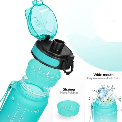 Garrafa Squeeze Gold Sports All Day Siliconada com Filtro - 1Litro - Foto 3