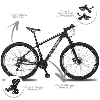Bicicleta Aro 29 KSW XLT - Freio Hidráulico - Câmbios Shimano - 21 Marchas - Foto 2